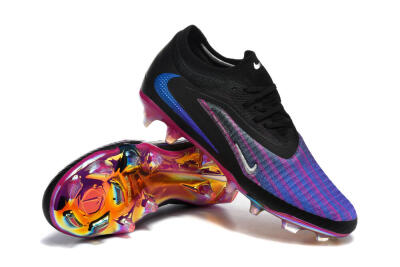 Men's Nike Phantom 6 Elite Low FG Football Boots - Black/Vibrant Purple/Metallic Blue