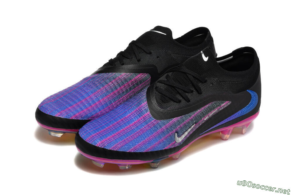 Men's Nike Phantom 6 Elite Low FG Football Boots - Black/Vibrant Purple/Metallic Blue 5