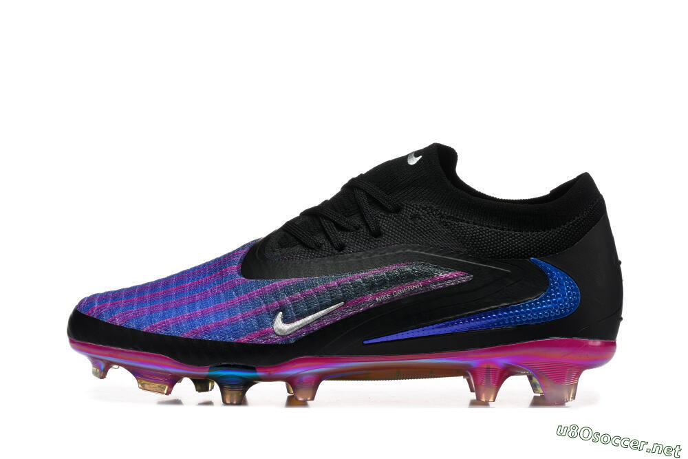 Men's Nike Phantom 6 Elite Low FG Football Boots - Black/Vibrant Purple/Metallic Blue 0