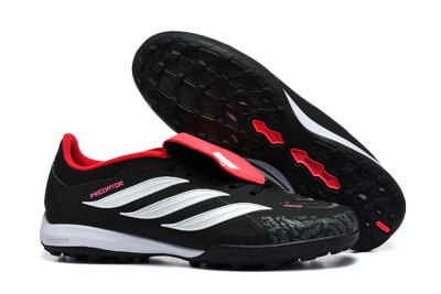 Men's Adidas Predator 26 Elite Fold-Over Tongue TF Football Shoes - Black/Electric Pink/White