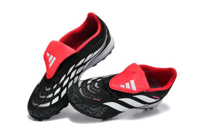 Men's Adidas Predator 26 Elite Fold-Over Tongue TF Football Shoes - Black/Electric Pink/White