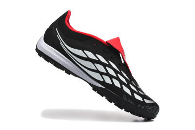 Men's Adidas Predator 26 Elite Fold-Over Tongue TF Football Shoes - Black/Electric Pink/White