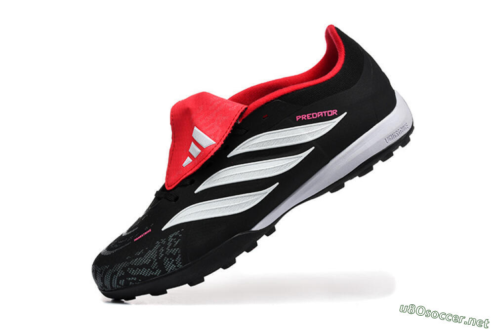 Men's Adidas Predator 26 Elite Fold-Over Tongue TF Football Shoes - Black/Electric Pink/White 8