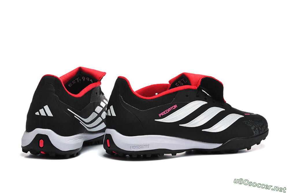 Men's Adidas Predator 26 Elite Fold-Over Tongue TF Football Shoes - Black/Electric Pink/White 9