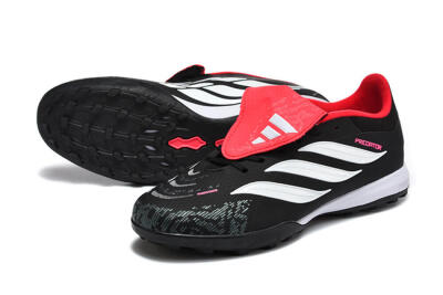 Men's Adidas Predator 26 Elite Fold-Over Tongue TF Football Shoes - Black/Electric Pink/White