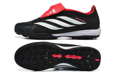 Men's Adidas Predator 26 Elite Fold-Over Tongue TF Football Shoes - Black/Electric Pink/White