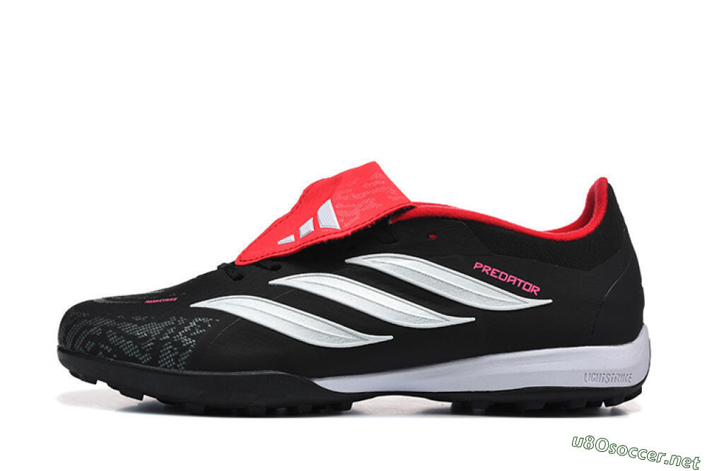 Men's Adidas Predator 26 Elite Fold-Over Tongue TF Football Shoes - Black/Electric Pink/White 0