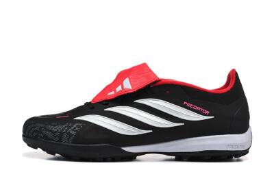 Men's Adidas Predator 26 Elite Fold-Over Tongue TF Football Shoes - Black/Electric Pink/White