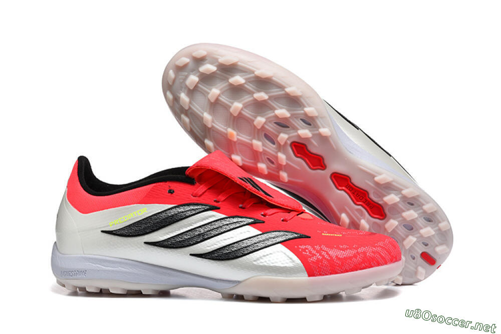 Men's Adidas Predator 26 Elite Fold-Over Tongue TF Football Shoes - Red/Electric Red/Black 2