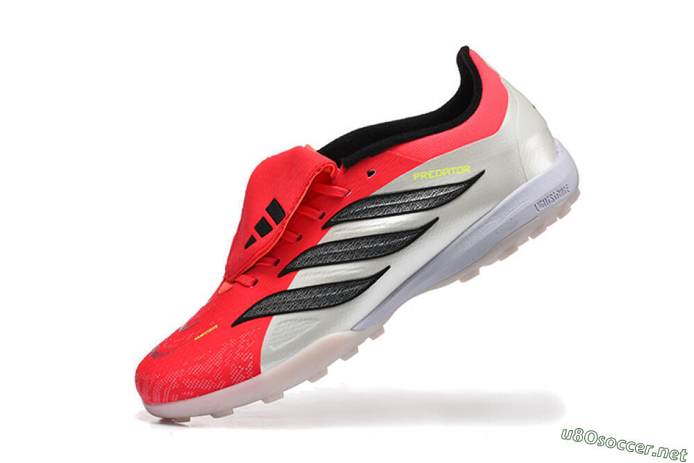 Men's Adidas Predator 26 Elite Fold-Over Tongue TF Football Shoes - Red/Electric Red/Black 8