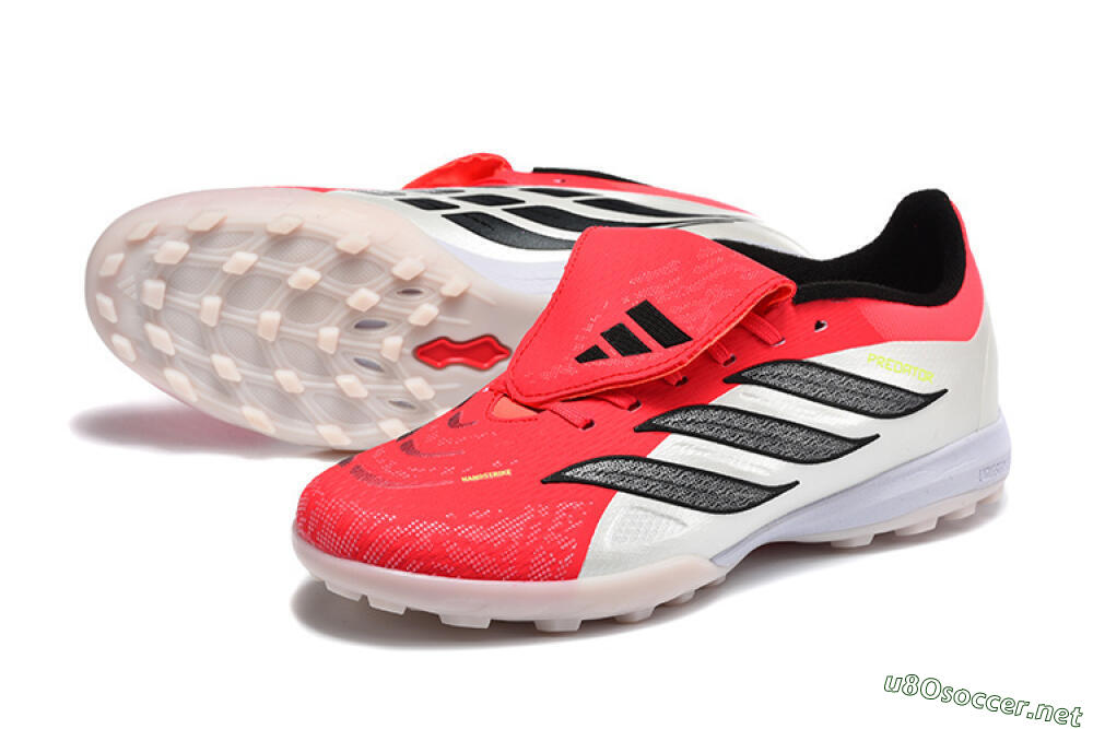Men's Adidas Predator 26 Elite Fold-Over Tongue TF Football Shoes - Red/Electric Red/Black 3