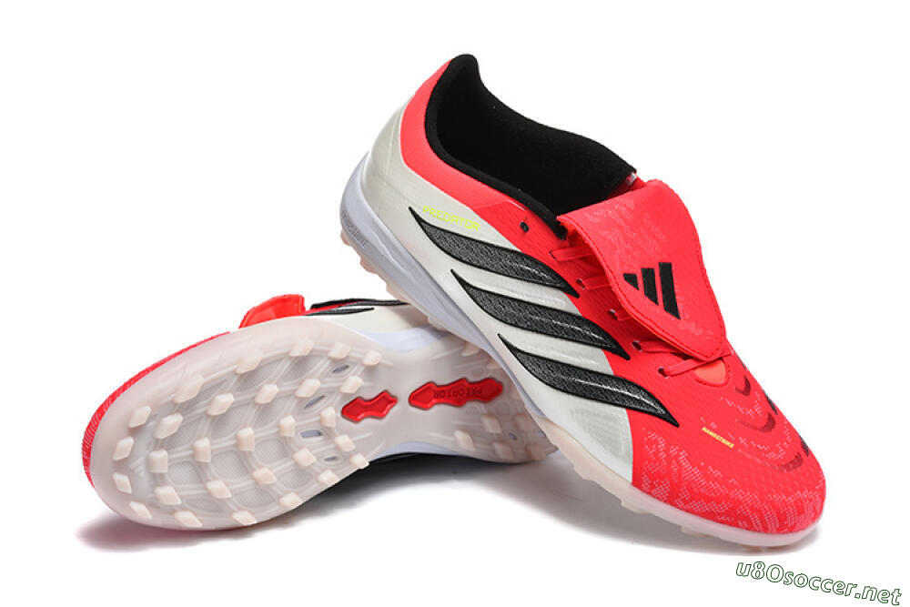 Men's Adidas Predator 26 Elite Fold-Over Tongue TF Football Shoes - Red/Electric Red/Black 4