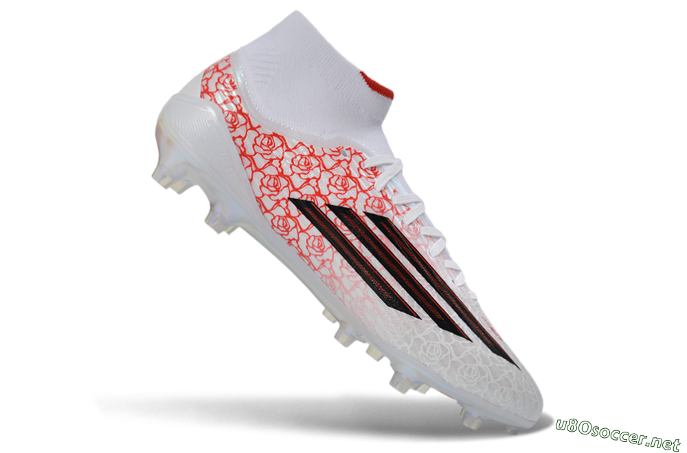 Men's Adidas F50 Elite Mid FG Football Boots - White/Rose Red/Black 4