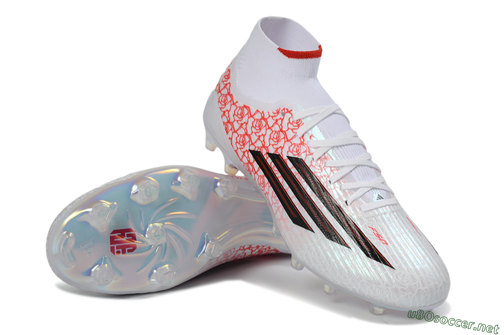 Men's Adidas F50 Elite Mid FG Football Boots - White/Rose Red/Black 3