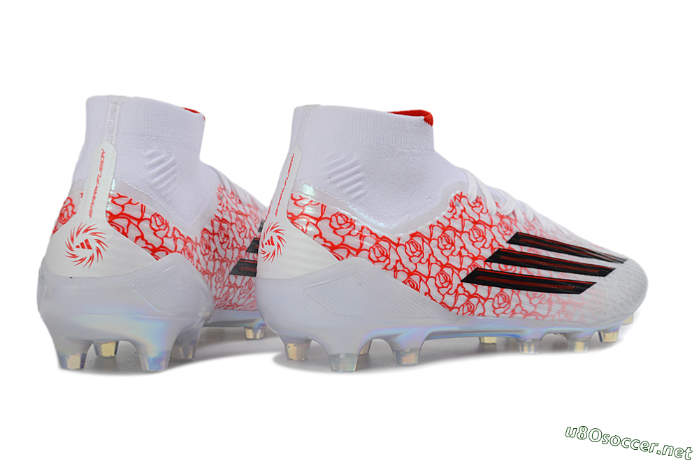 Men's Adidas F50 Elite Mid FG Football Boots - White/Rose Red/Black 6