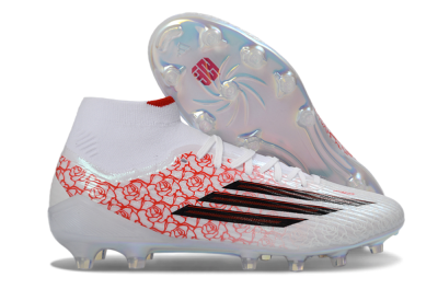 Men's Adidas F50 Elite Mid FG Football Boots - White/Rose Red/Black