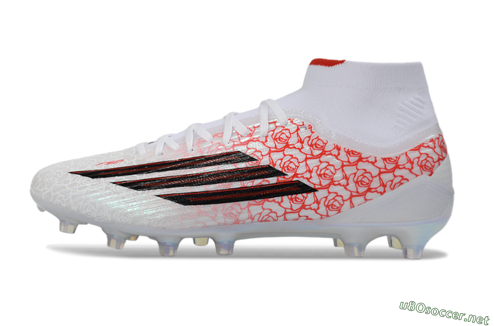 Men's Adidas F50 Elite Mid FG Football Boots - White/Rose Red/Black 0