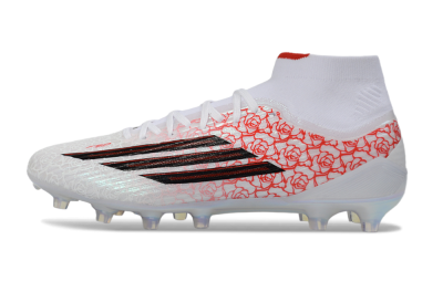 Men's Adidas F50 Elite Mid FG Football Boots - White/Rose Red/Black