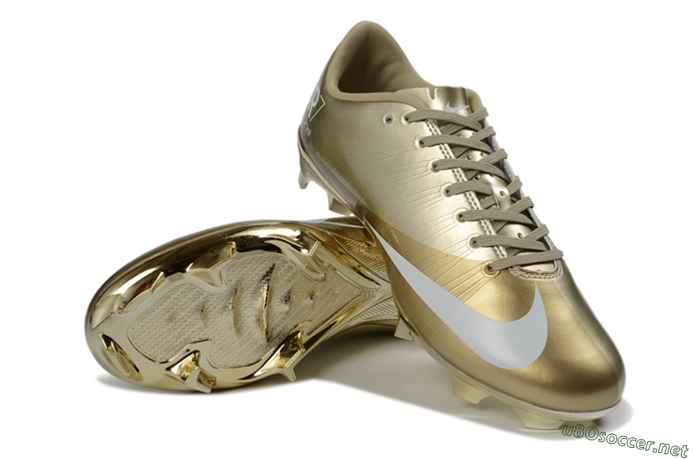 Men's Nike Air Zoom Mercurial Vapor Superfly 1 CR7 2026 World Cup FG Football Boots - Gold/Metallic Gold/White 3