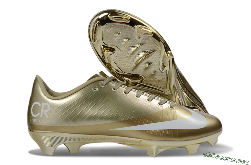 Men's Nike Air Zoom Mercurial Vapor Superfly 1 CR7 2026 World Cup FG Football Boots - Gold/Metallic Gold/White 2