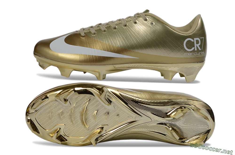 Men's Nike Air Zoom Mercurial Vapor Superfly 1 CR7 2026 World Cup FG Football Boots - Gold/Metallic Gold/White 1