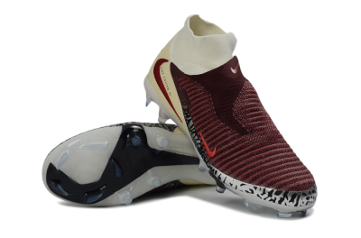 Unisex Nike Phantom 6 Elite High FG Football Boots - Red/Crimson Fusion/Soft Cream