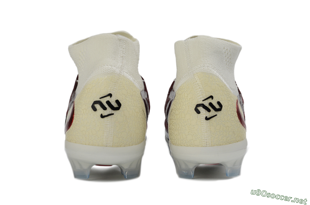 Unisex Nike Phantom 6 Elite High FG Football Boots - Red/Crimson Fusion/Soft Cream 5