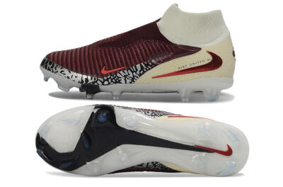 Unisex Nike Phantom 6 Elite High FG Football Boots - Red/Crimson Fusion/Soft Cream