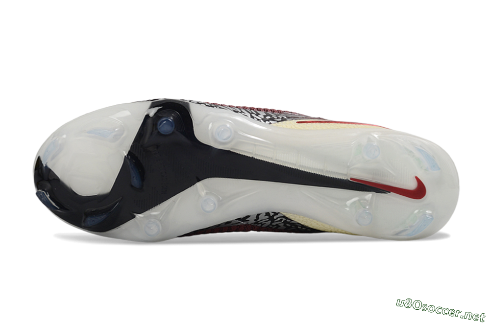 Unisex Nike Phantom 6 Elite High FG Football Boots - Red/Crimson Fusion/Soft Cream 6