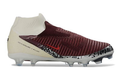 Unisex Nike Phantom 6 Elite High FG Football Boots - Red/Crimson Fusion/Soft Cream