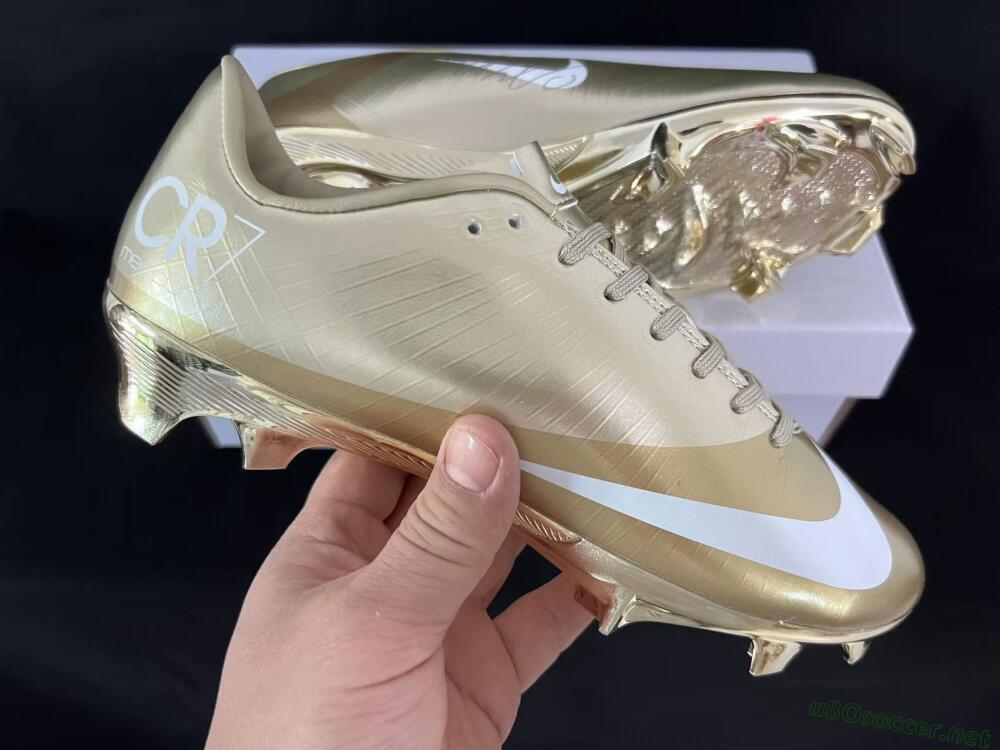 Men's Nike Air Zoom Mercurial Vapor Superfly 1 CR7 2026 World Cup FG Football Boots - Gold/Metallic Gold/White