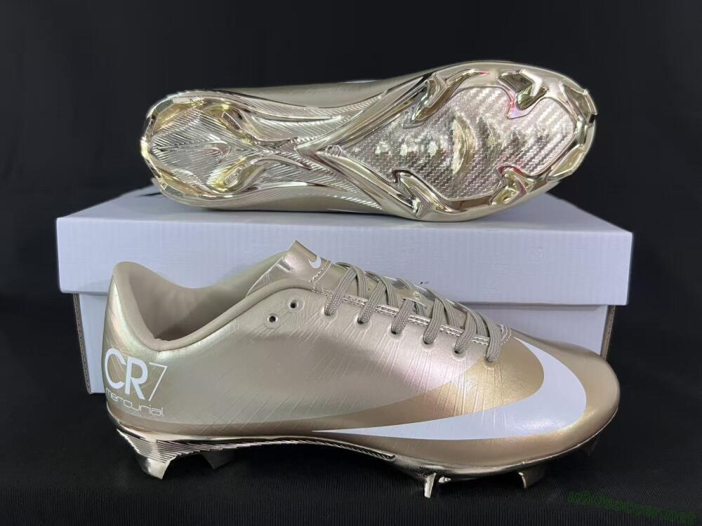 Men's Nike Air Zoom Mercurial Vapor Superfly 1 CR7 2026 World Cup FG Football Boots - Gold/Metallic Gold/White