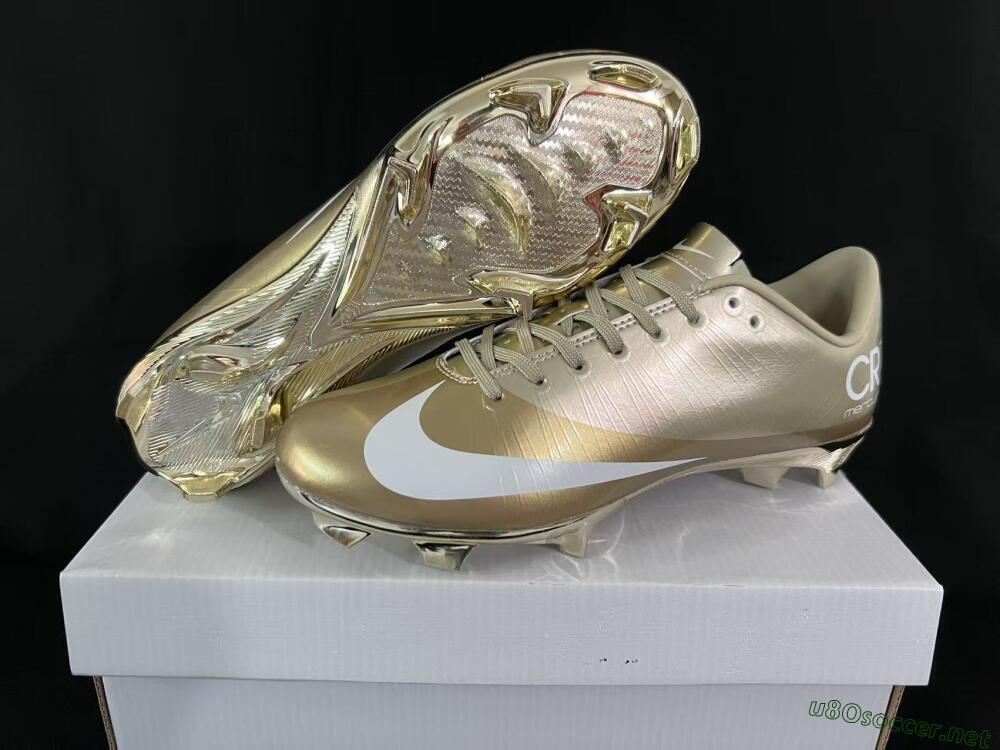 Men's Nike Air Zoom Mercurial Vapor Superfly 1 CR7 2026 World Cup FG Football Boots - Gold/Metallic Gold/White