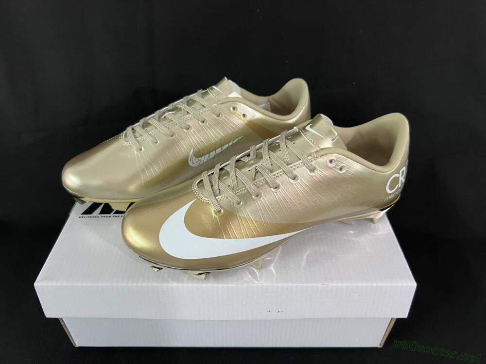 Men's Nike Air Zoom Mercurial Vapor Superfly 1 CR7 2026 World Cup FG Football Boots - Gold/Metallic Gold/White