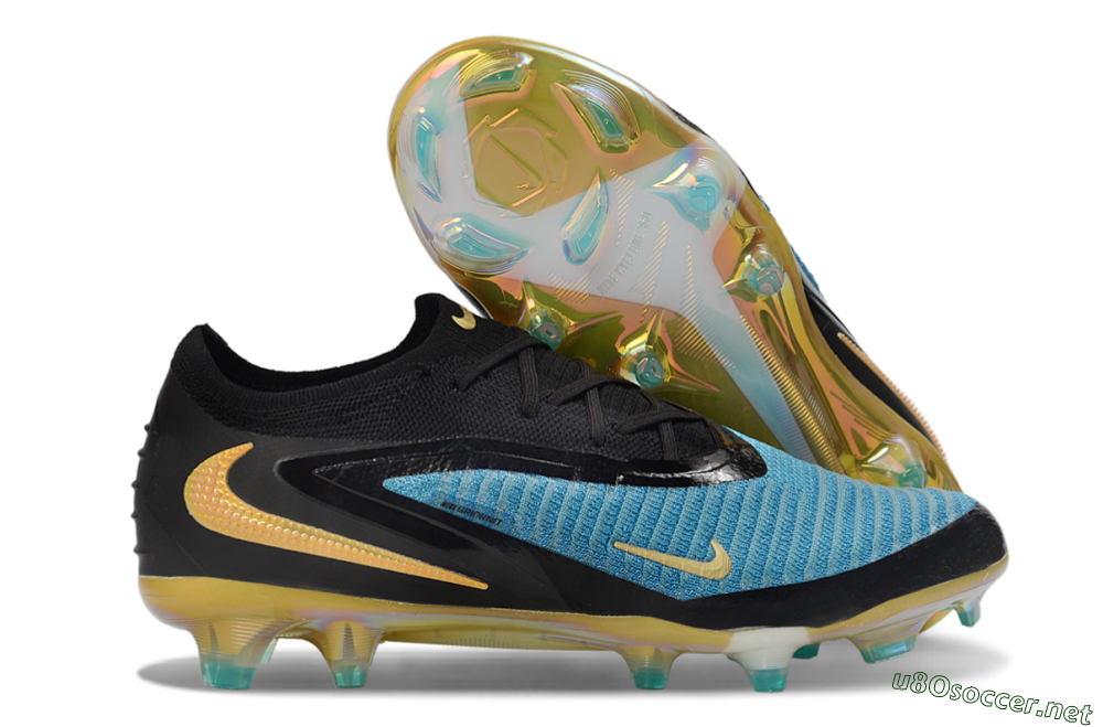 Unisex Nike Phantom 6 Elite Low FG Football Boots - Blue/Electric Blue/Gold 2