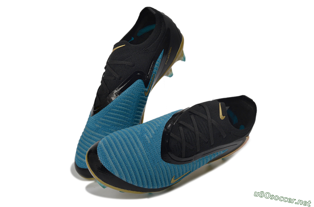 Unisex Nike Phantom 6 Elite Low FG Football Boots - Blue/Electric Blue/Gold 3