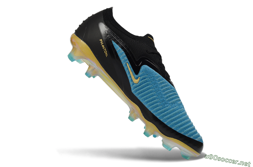 Unisex Nike Phantom 6 Elite Low FG Football Boots - Blue/Electric Blue/Gold 4