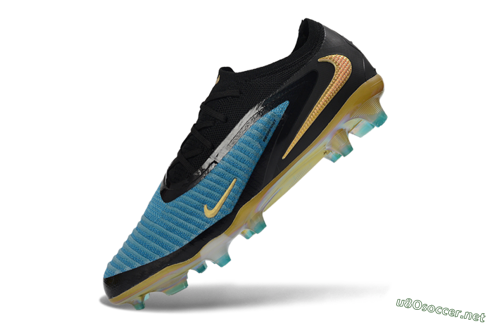Unisex Nike Phantom 6 Elite Low FG Football Boots - Blue/Electric Blue/Gold 5
