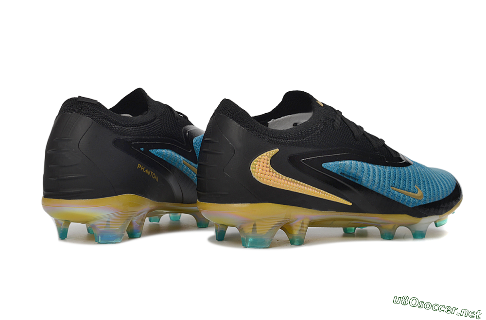 Unisex Nike Phantom 6 Elite Low FG Football Boots - Blue/Electric Blue/Gold 6