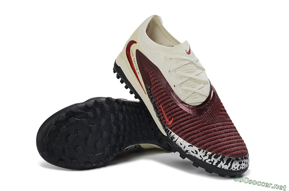 Unisex Nike Phantom 6 Elite Low TF Football Shoes - Maroon/Crimson Red/Classic White 3