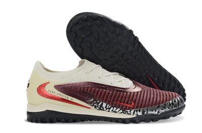 Unisex Nike Phantom 6 Elite Low TF Football Shoes - Maroon/Crimson Red/Classic White