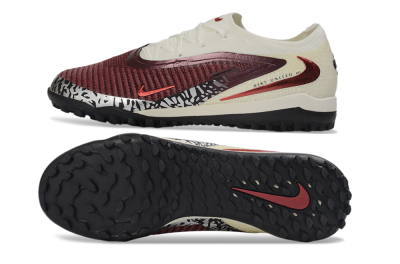Unisex Nike Phantom 6 Elite Low TF Football Shoes - Maroon/Crimson Red/Classic White