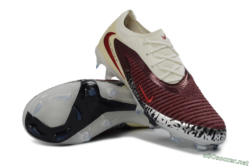 Unisex Nike Phantom 6 Elite Low FG Football Boots - Red/Cream/Black 3
