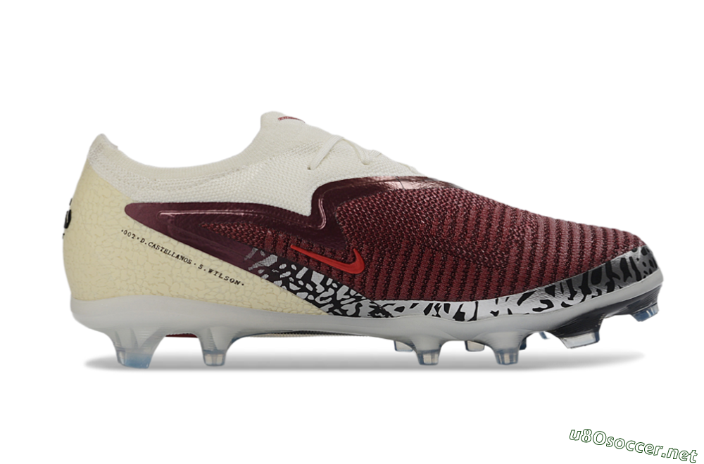 Unisex Nike Phantom 6 Elite Low FG Football Boots - Red/Cream/Black 7