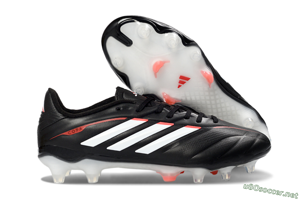 Men's Adidas Copa Pure 3 FG Football Boots - Black/Vibrant Red/Frosted White 2