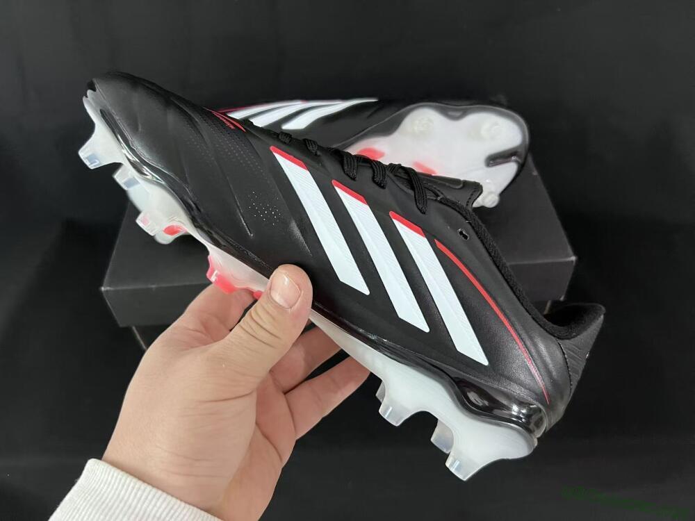 Men's Adidas Copa Pure 3 FG Football Boots - Black/Vibrant Red/Frosted White