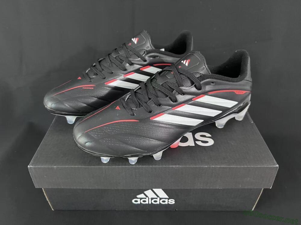 Men's Adidas Copa Pure 3 FG Football Boots - Black/Vibrant Red/Frosted White