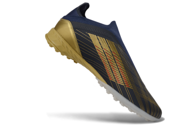 Unisex Dembélé x Adidas F50 Elite Laceless TF Football Shoes - Navy/Gold/Red