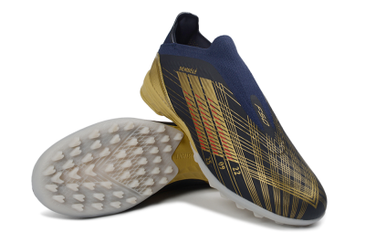 Unisex Dembélé x Adidas F50 Elite Laceless TF Football Shoes - Navy/Gold/Red