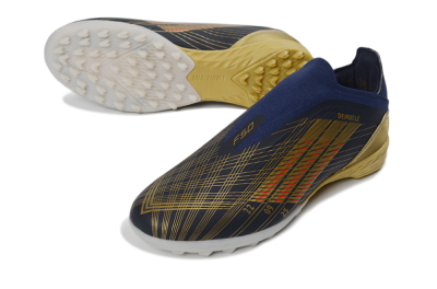 Unisex Dembélé x Adidas F50 Elite Laceless TF Football Shoes - Navy/Gold/Red